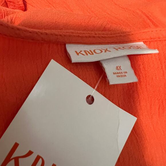 Knox Rose Women's Plus Size Flutter Short Sleeve Embroidered Dress - 4X - NWT - Picture 2 of 14